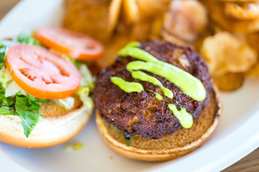 Burger with chips